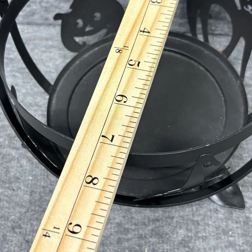 Longaberger Halloween Black Metal Cauldron (Basket Holder) with Handle